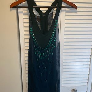 Green layer gem dress